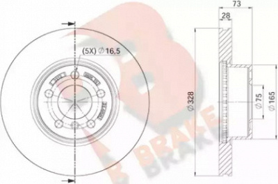 R BRAKE 78rbd22212 -  Тормозной диск